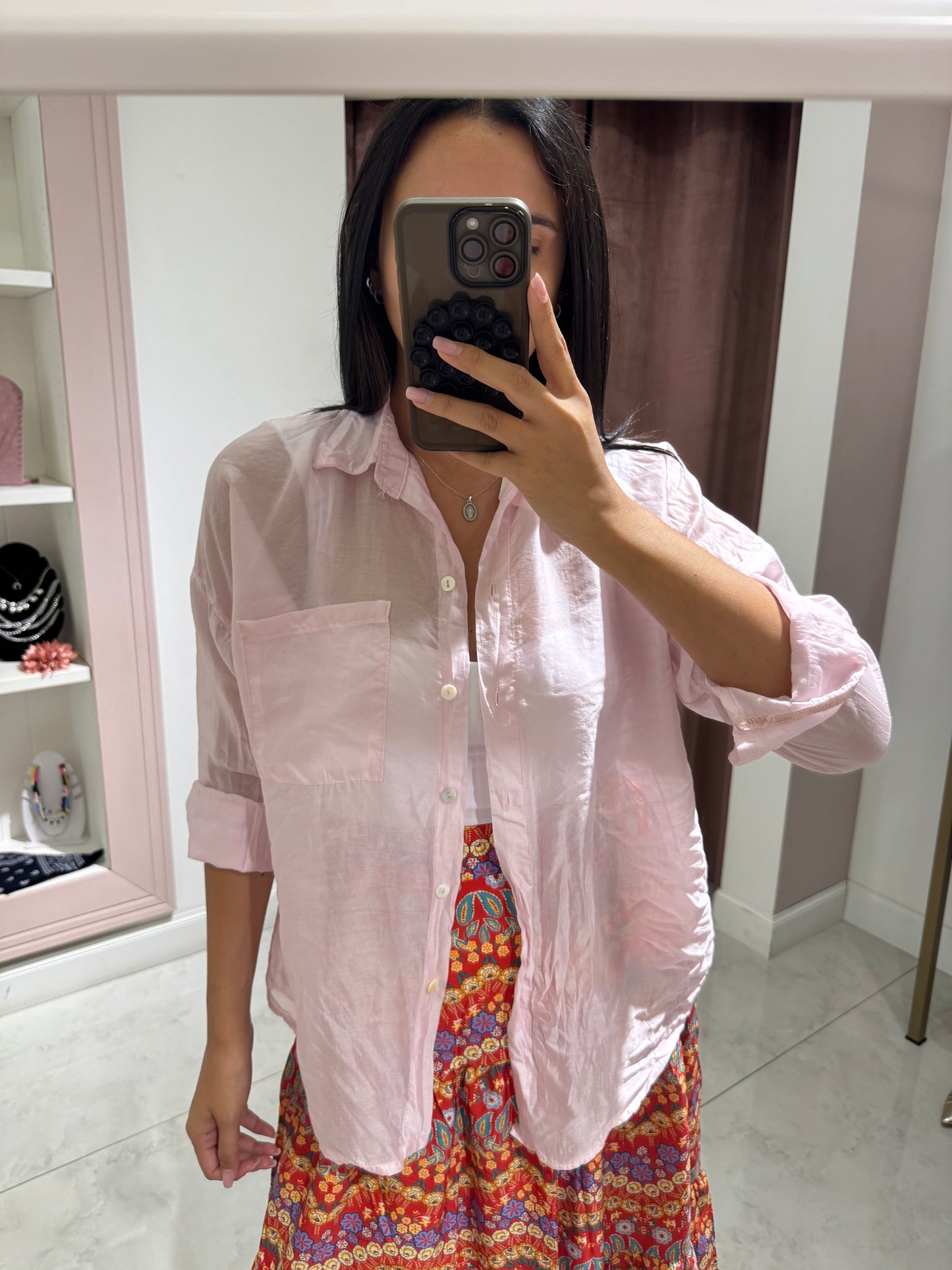 Camicia velata - rosa