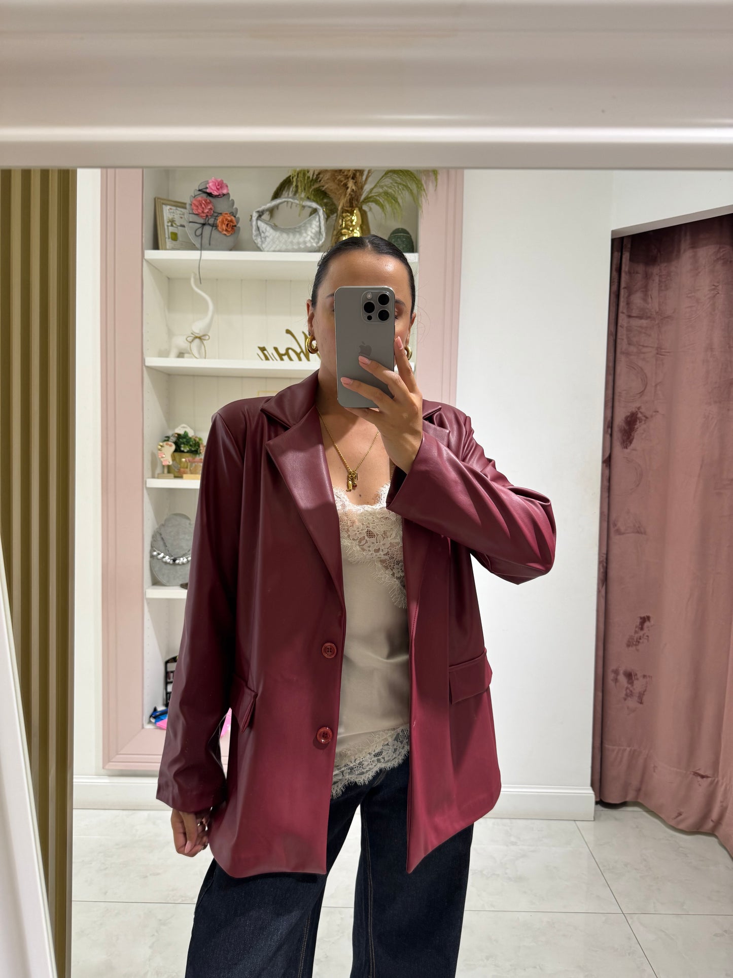 Blazer ecopelle - bordeaux