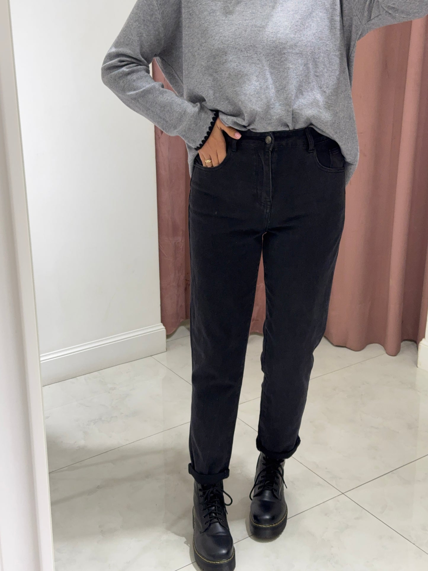 Jeans mom - nero