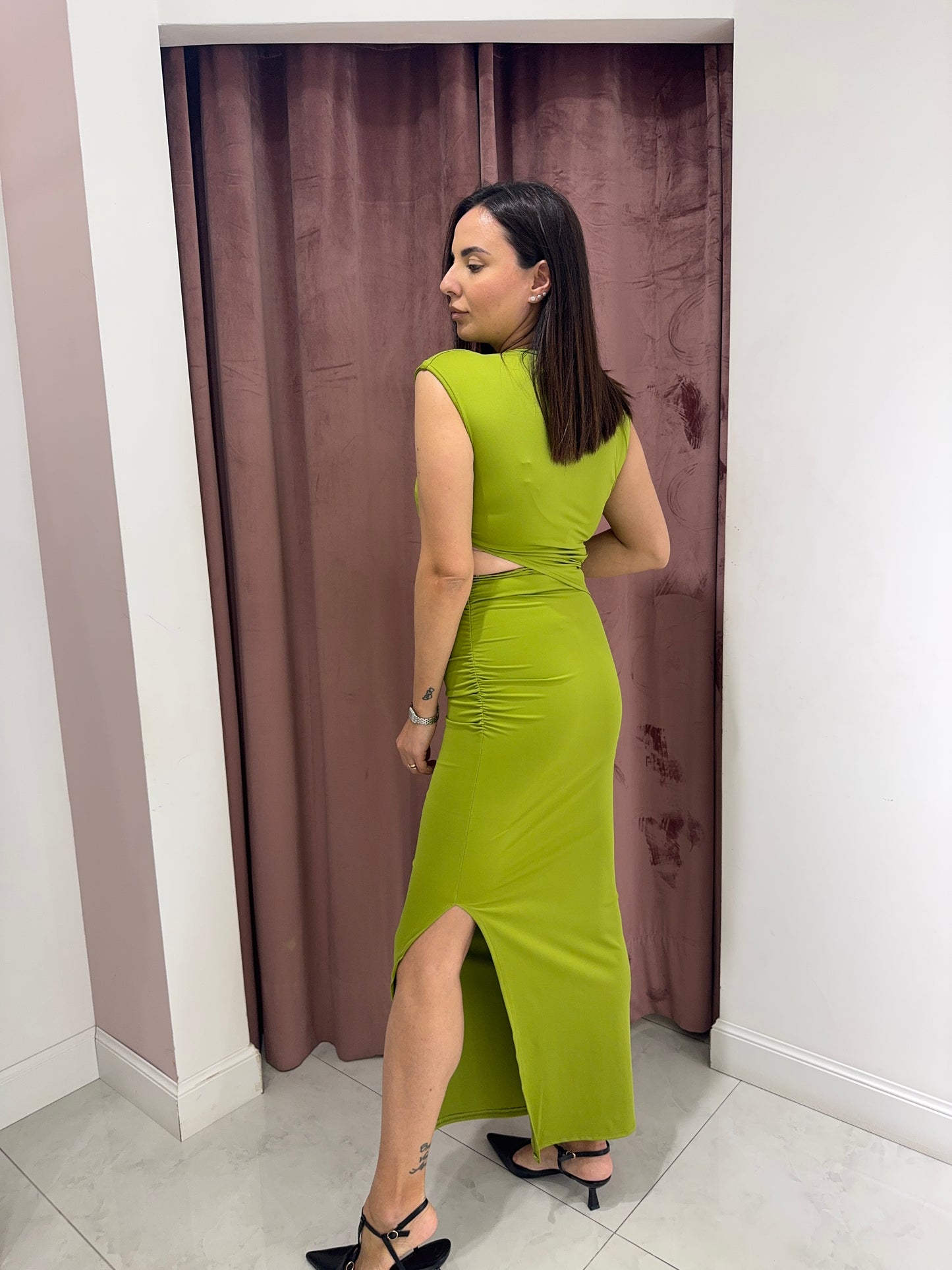 Abito cut out Zaira - Verde