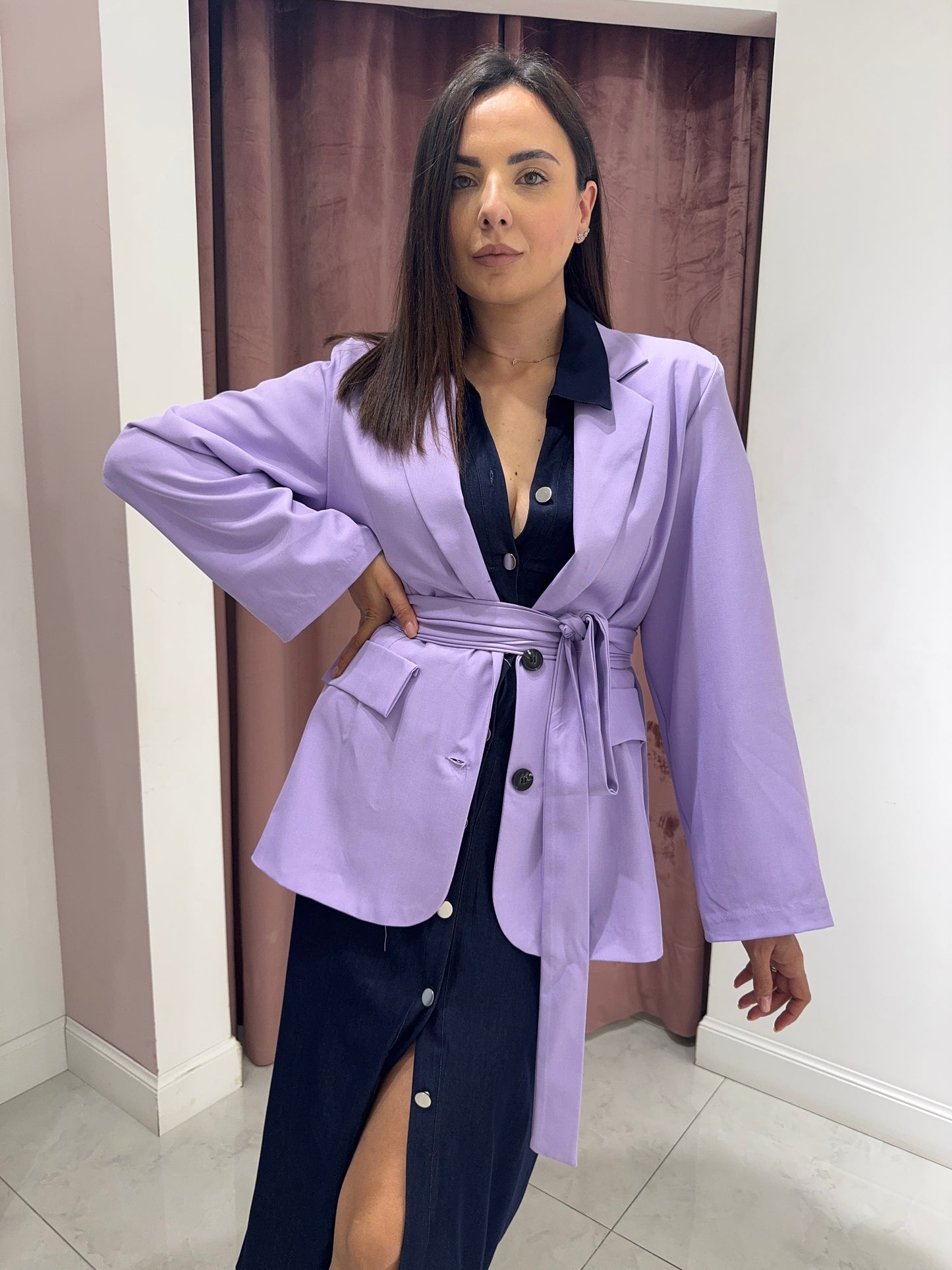 Blazer con fusciacca - Lilla
