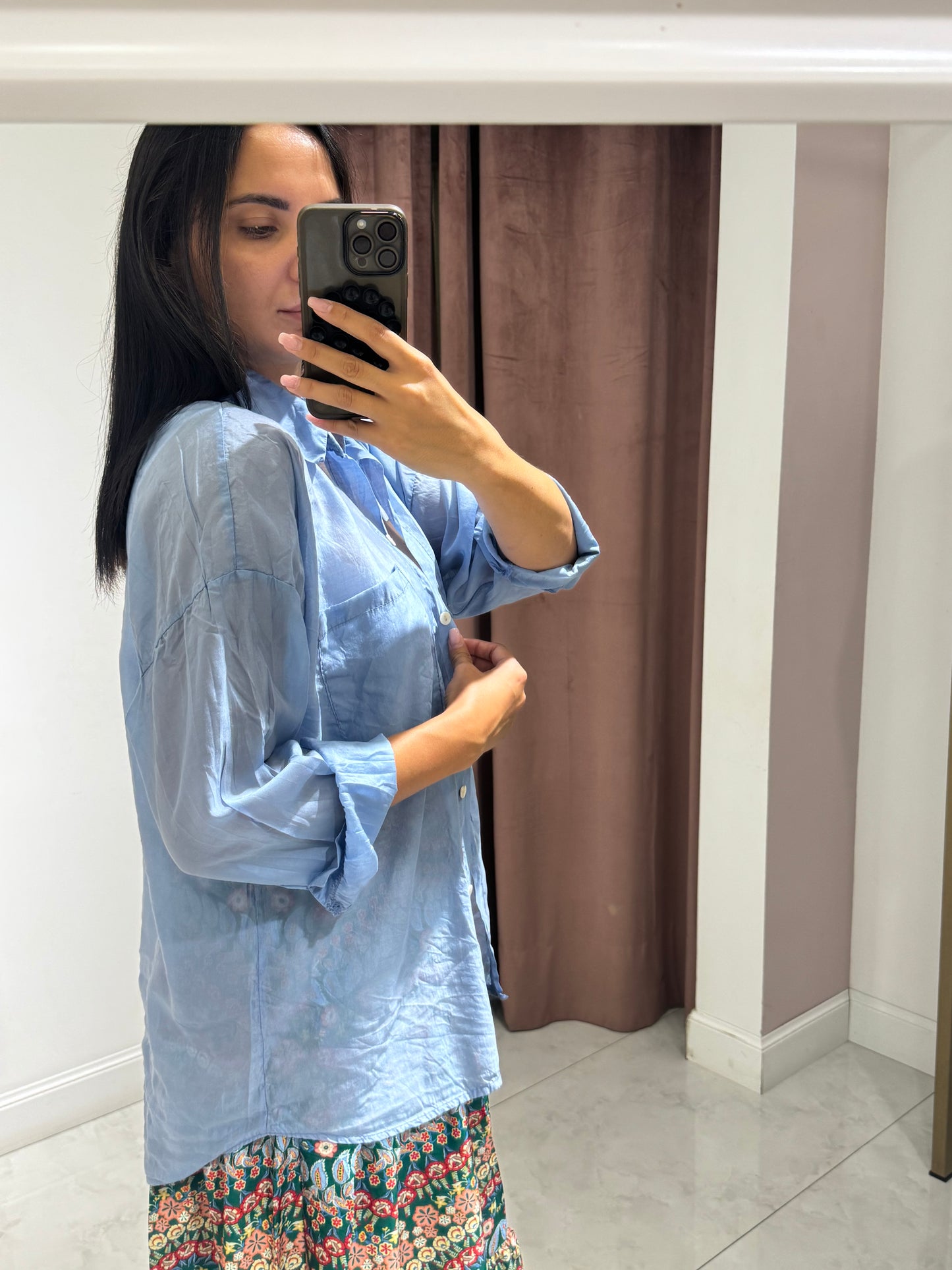 Camicia velata - azzurra