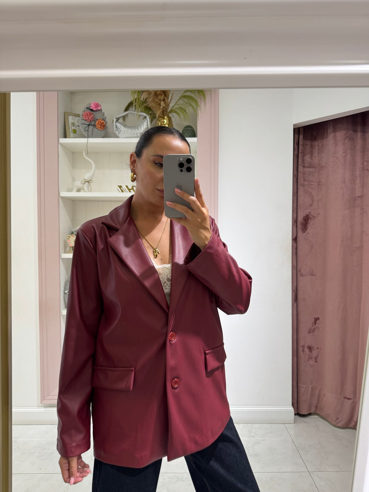 Blazer ecopelle - bordeaux