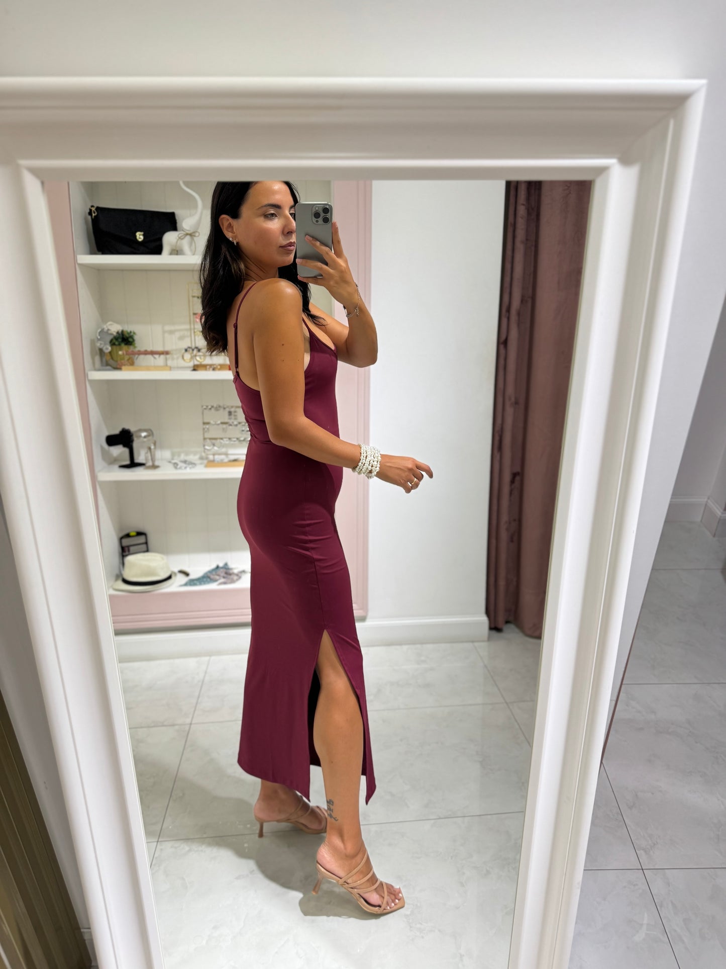 Abito in lycra - bordeaux