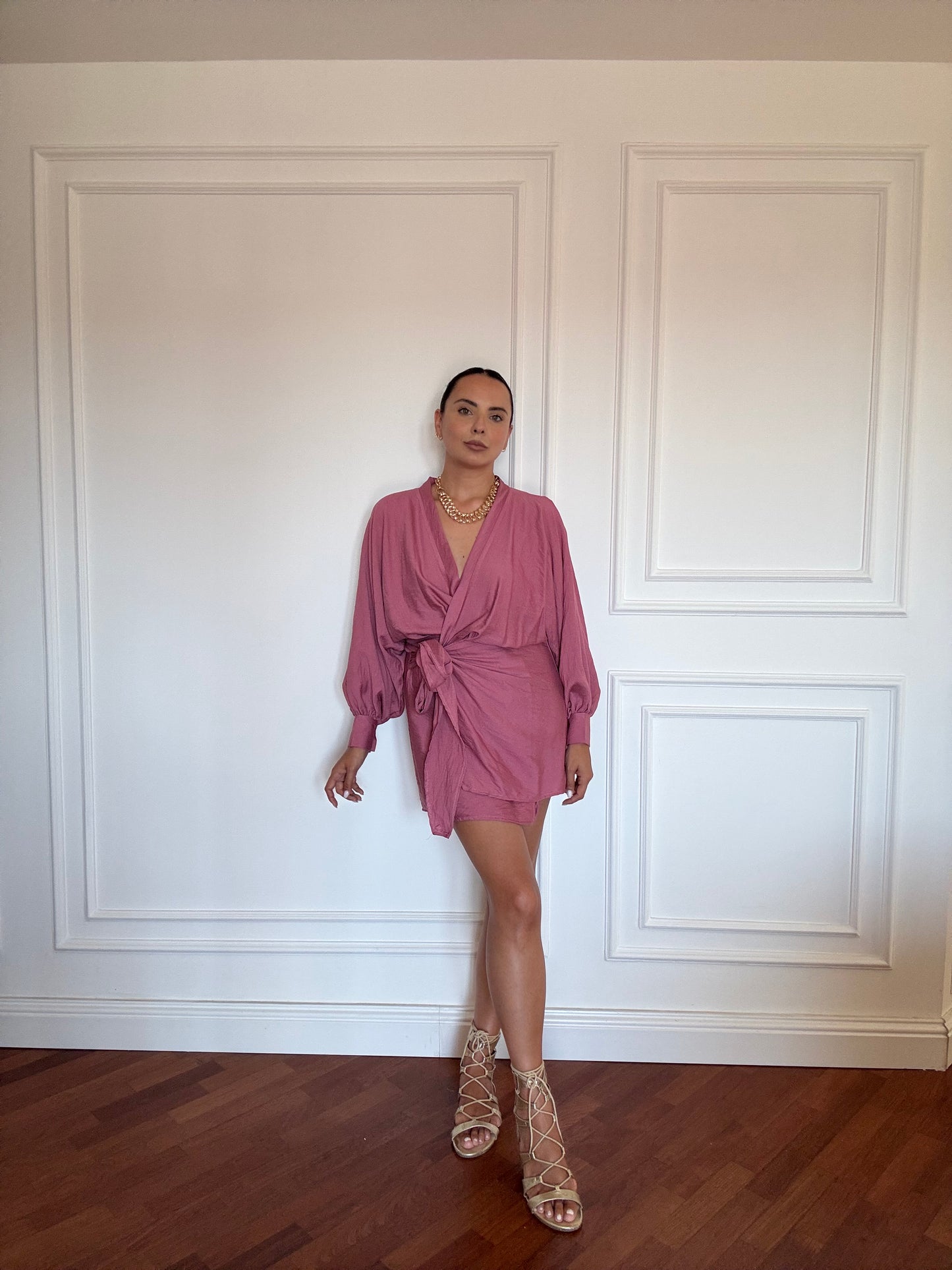 Abito portafoglio basic - rosa