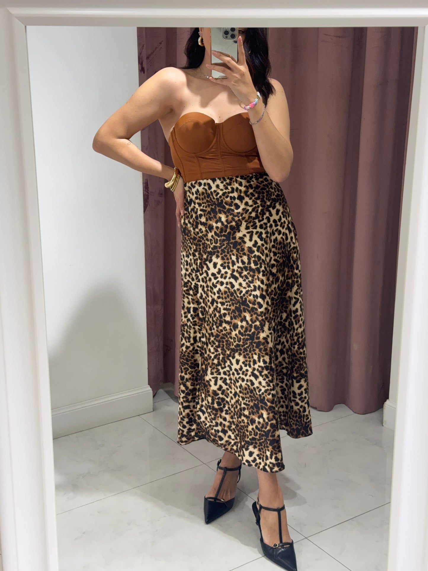 Gonna satin - Animalier