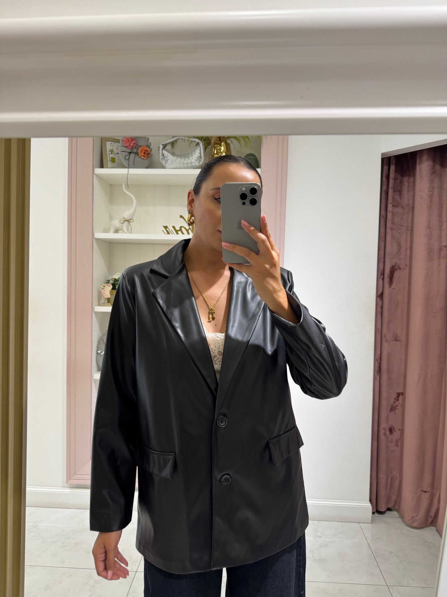 Blazer ecopelle - nero