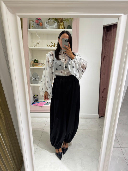 Pantalone satin ballon - nero