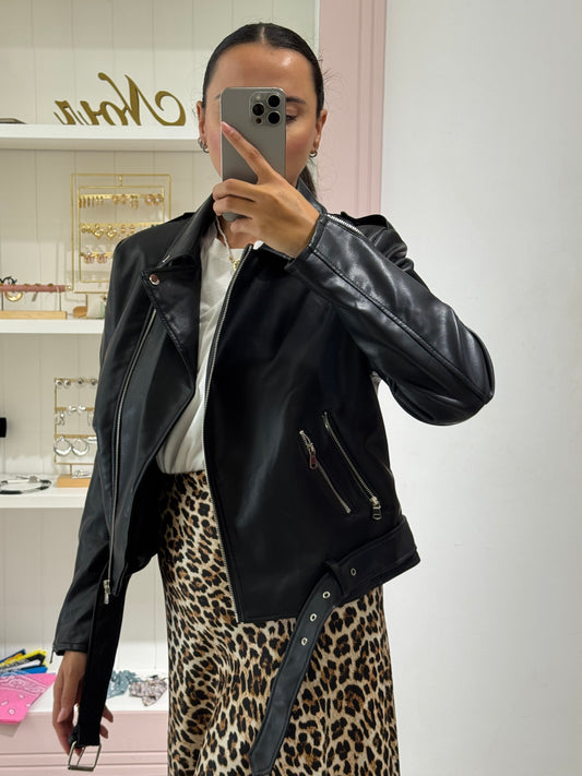 Chiodo in ecopelle - nero