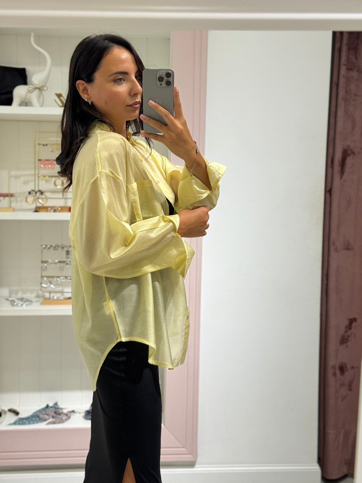 Camicia velata - giallo