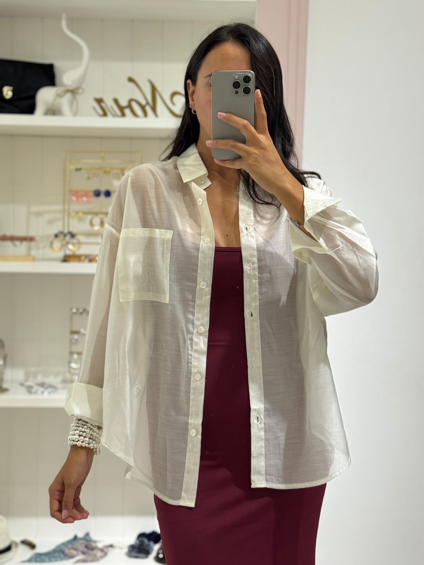 Camicia velata - bianco