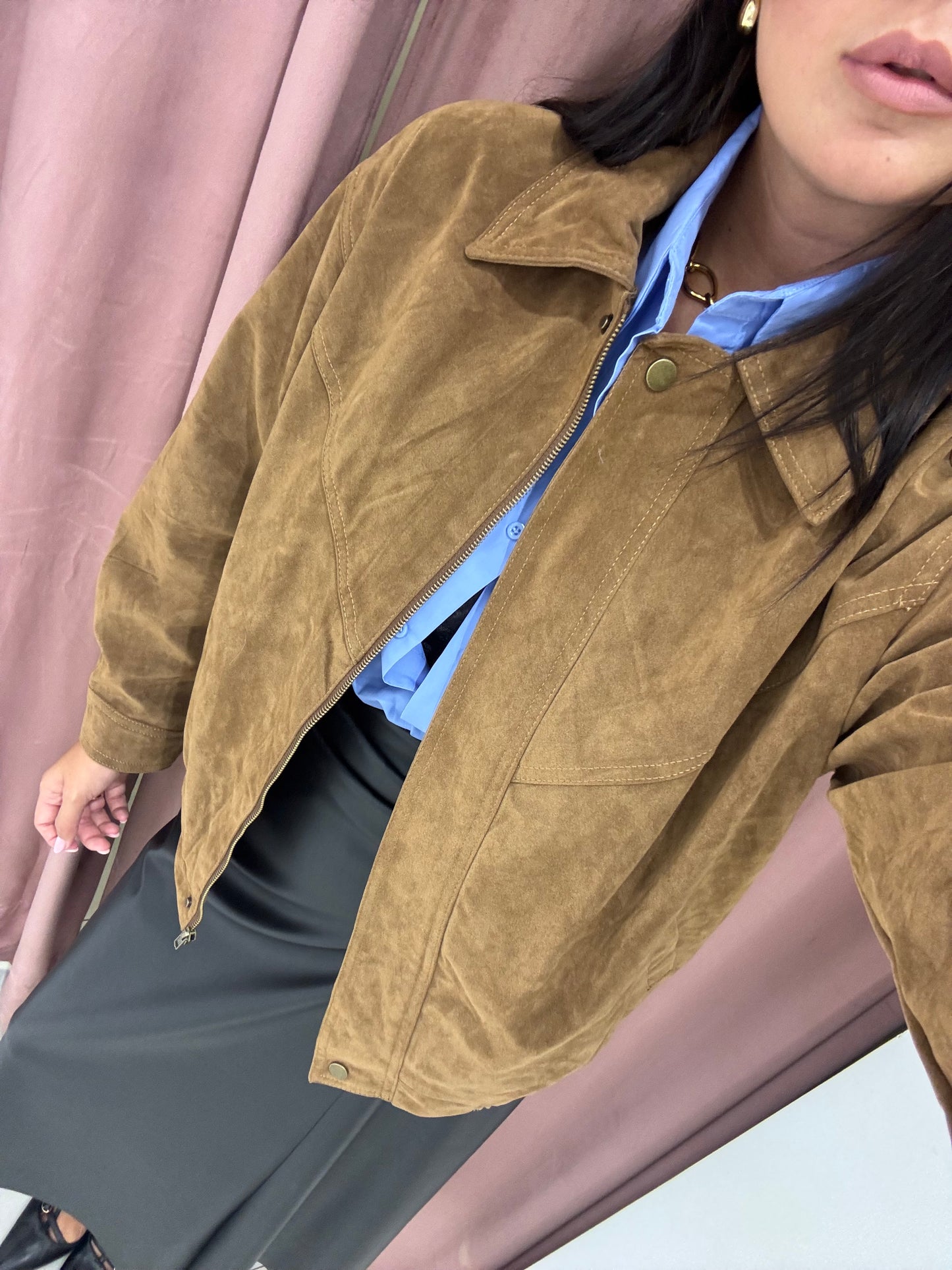 Bomber effetto camoscio - camel