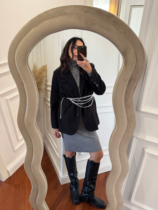 Abito longette in lana - grigio