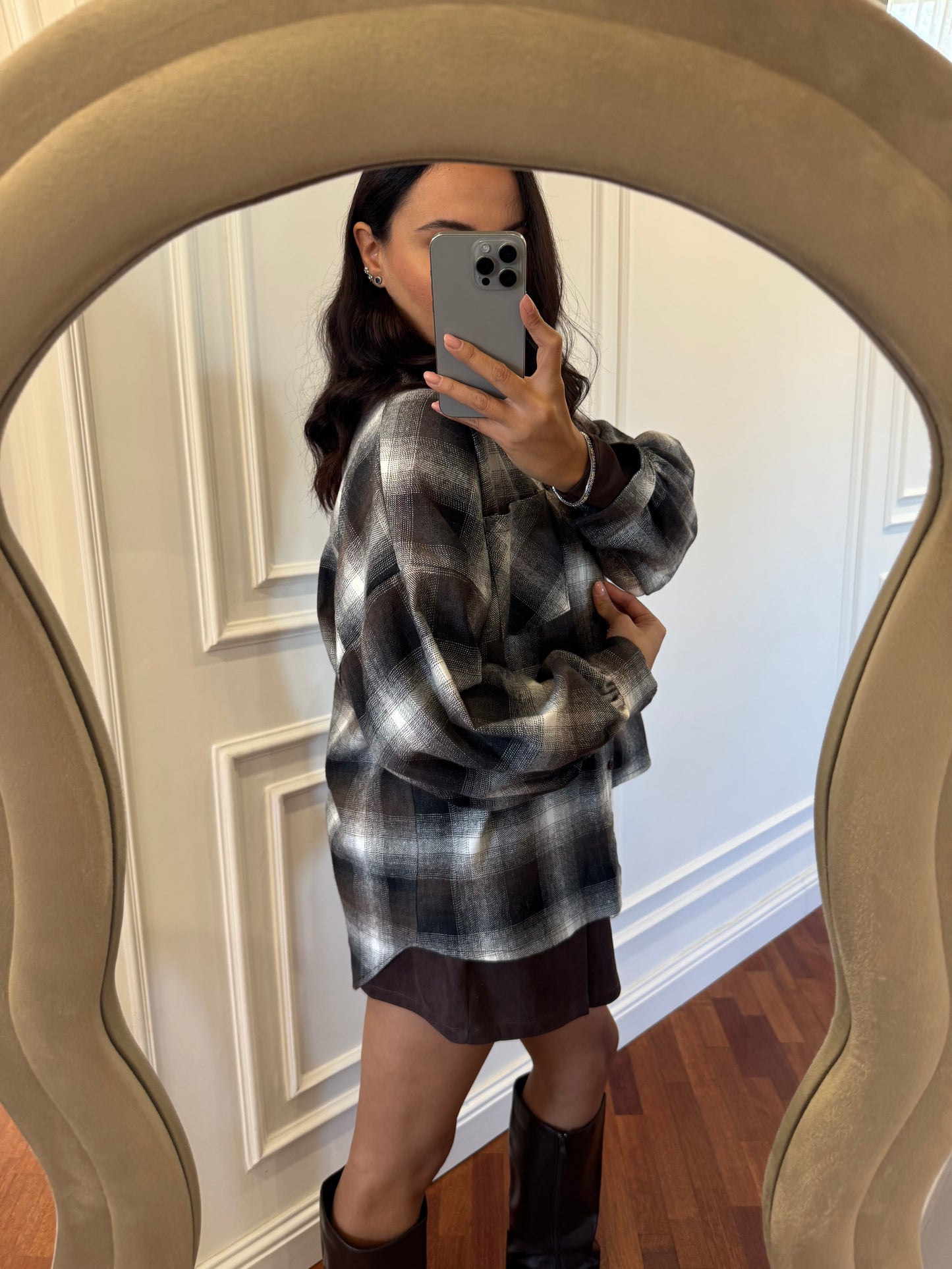 Maxi camicia flanella - fantasia check