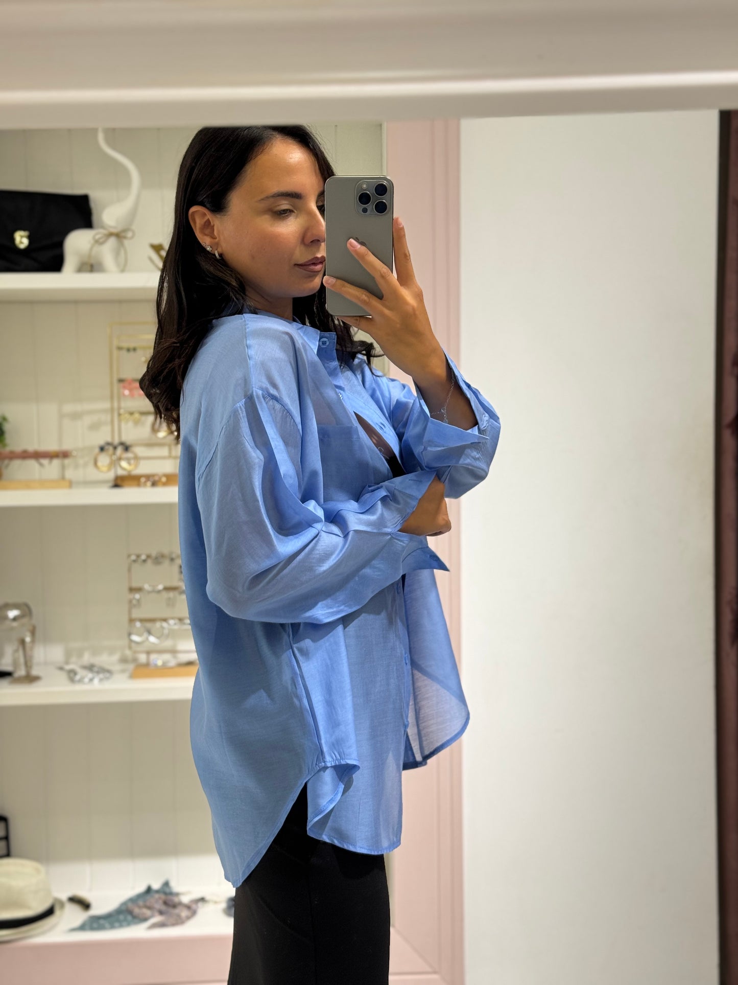 Camicia velata - azzurro
