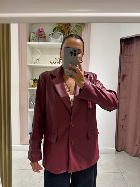 Blazer ecopelle - bordeaux