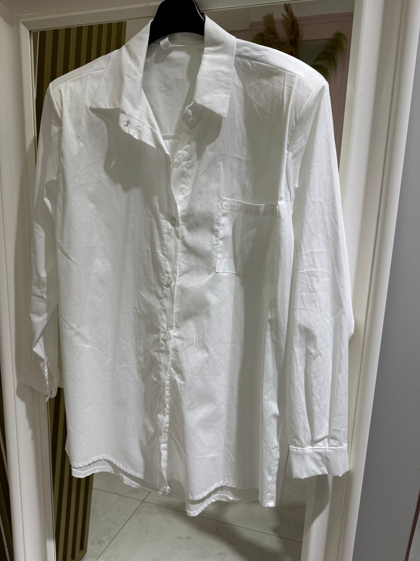 Maxi camicia con spalline strutturate - azzurro