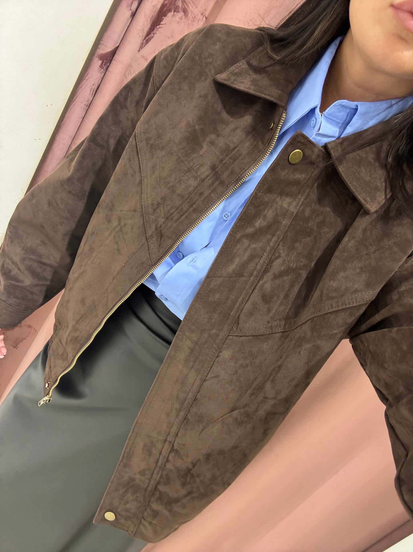 Bomber effetto camoscio - marrone