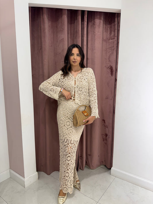 Gonna luna Crochet - Beige