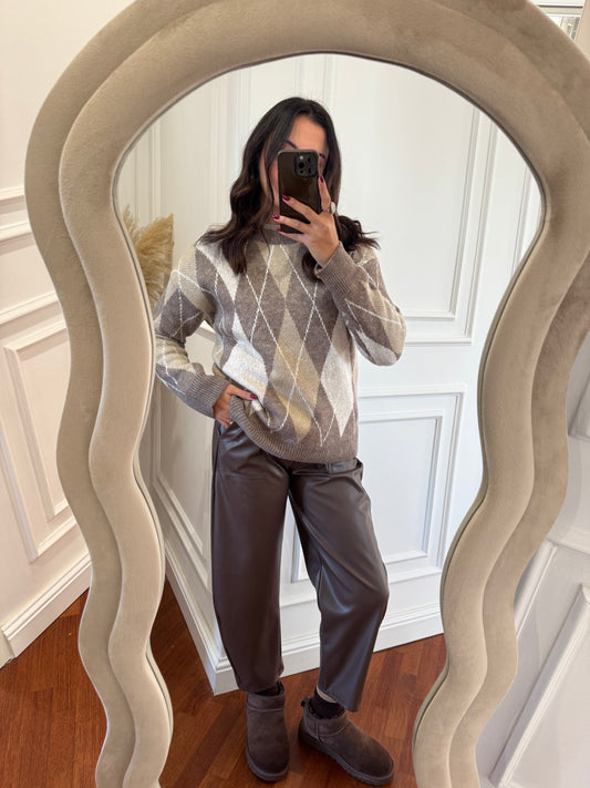 Pantalone ballon in ecopelle 2.0 - marrone