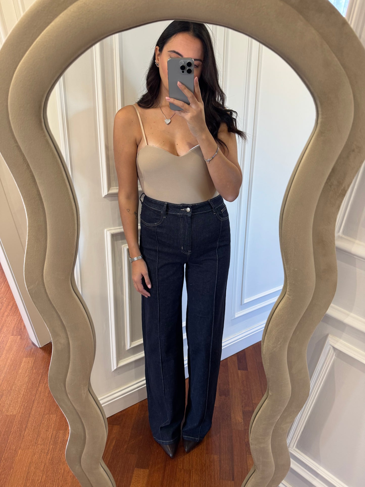 Jeans palazzo lavaggio 0