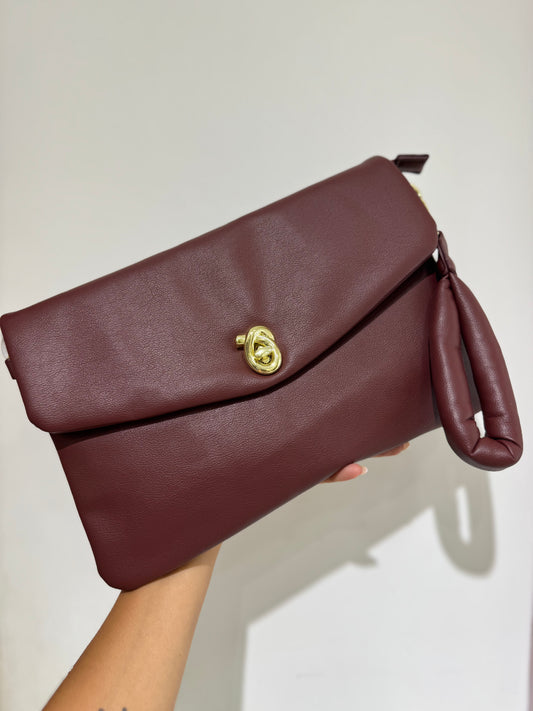 Maxi pochette puff  - bordeaux