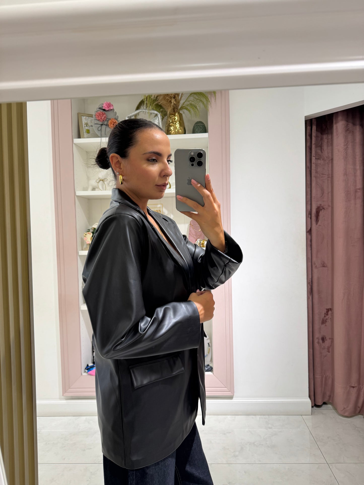Blazer ecopelle - nero