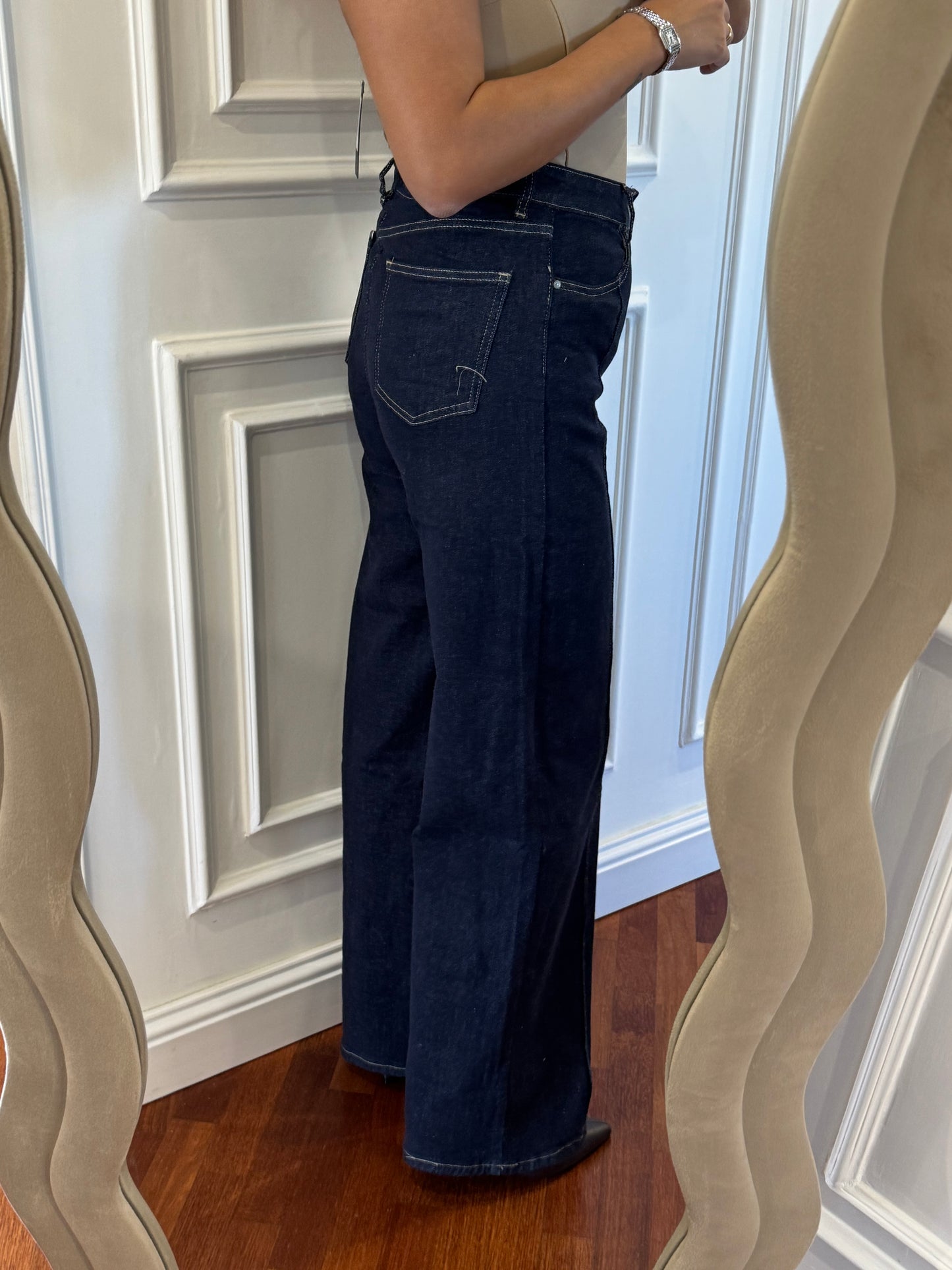 Jeans palazzo lavaggio 0