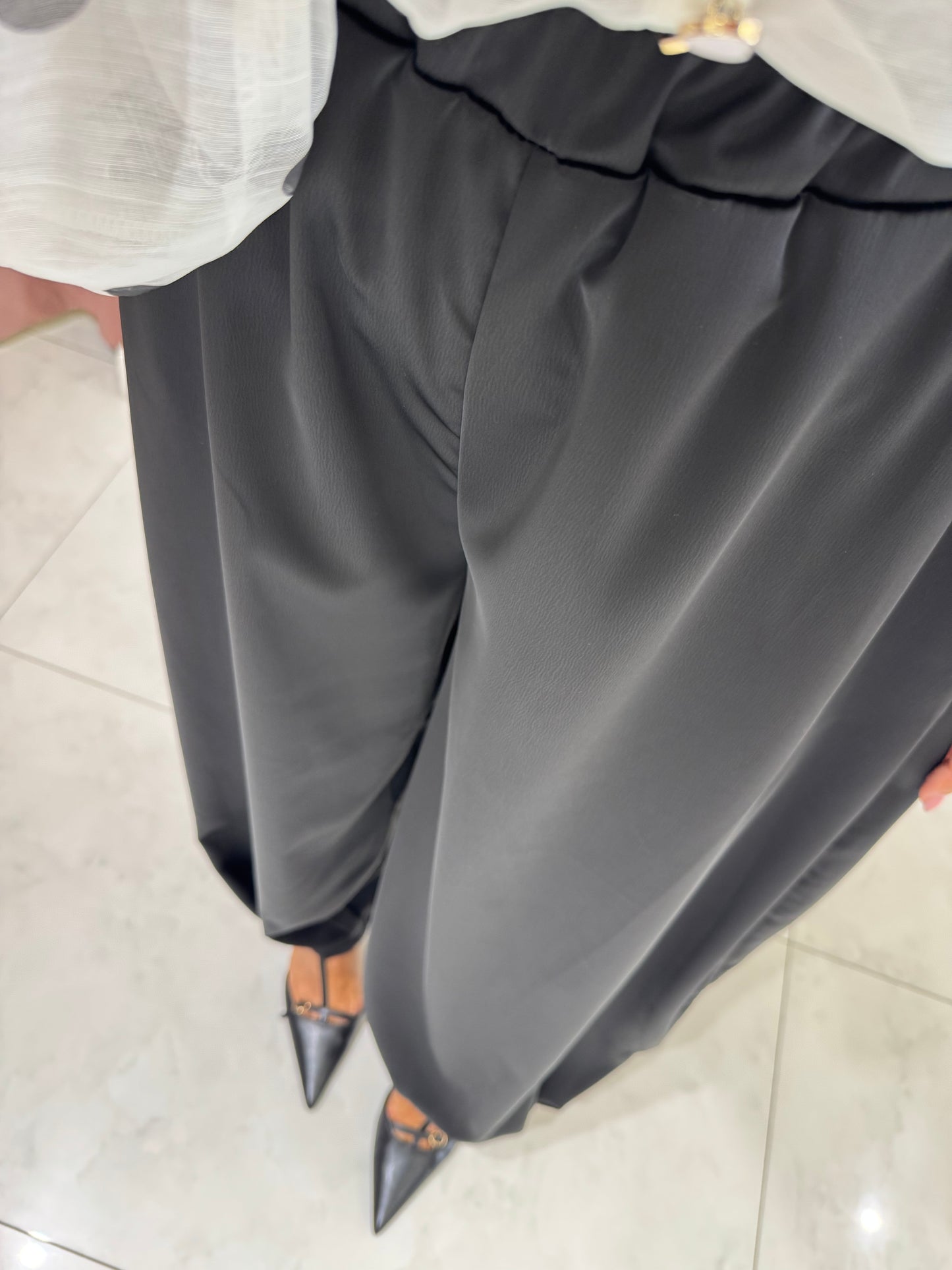 Pantalone satin ballon - nero