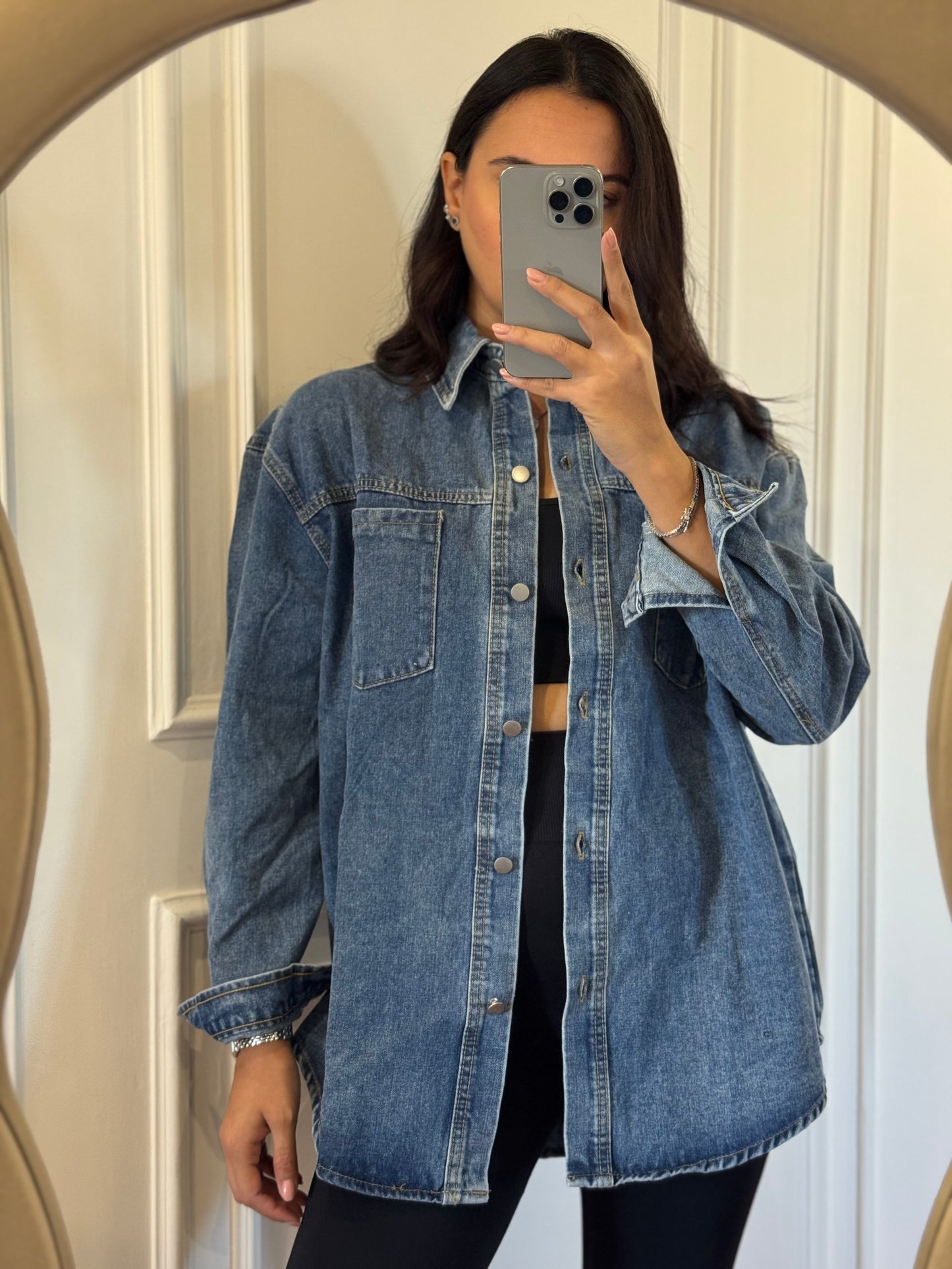 Maxi camicia denim