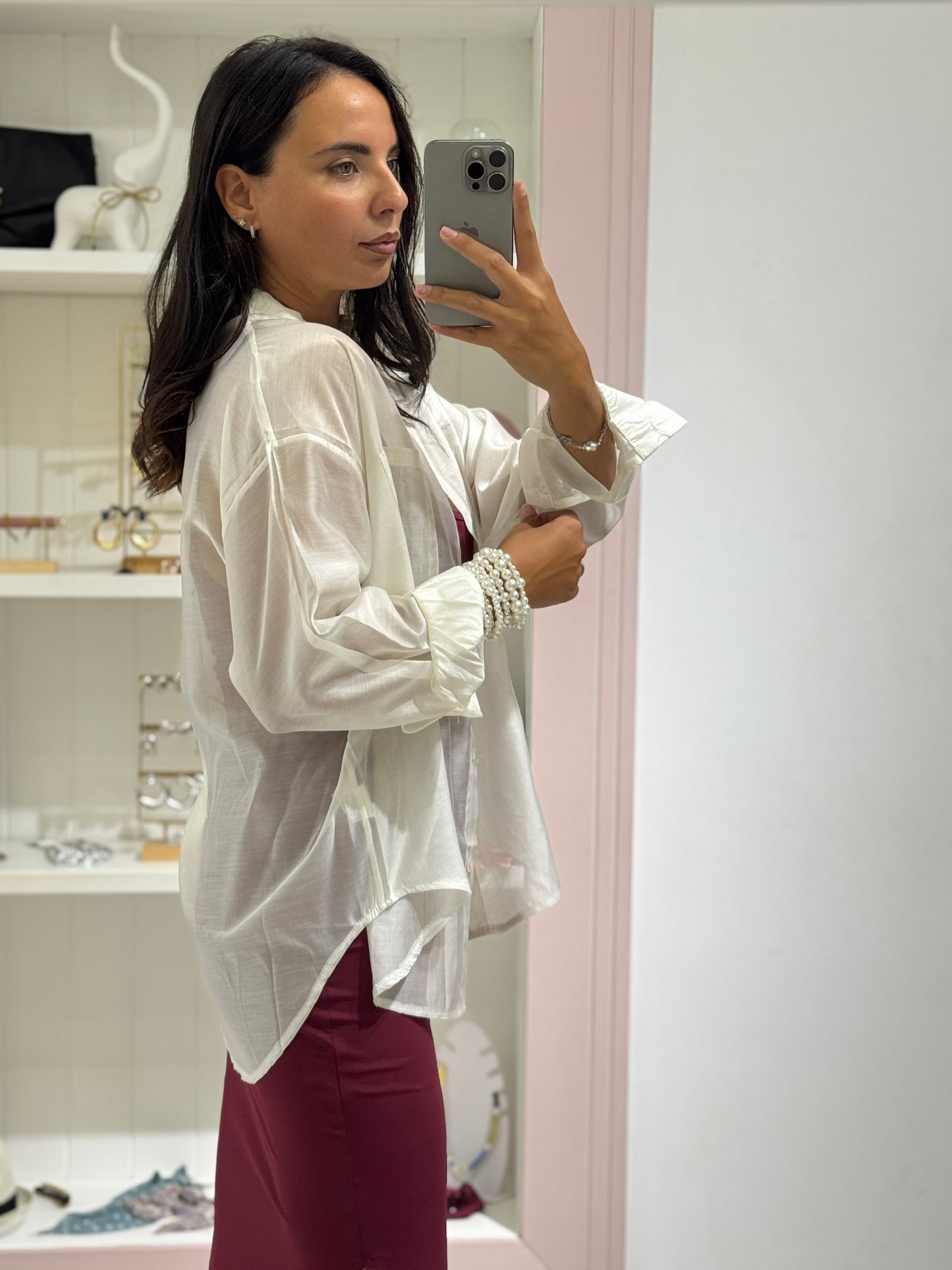 Camicia velata - bianco