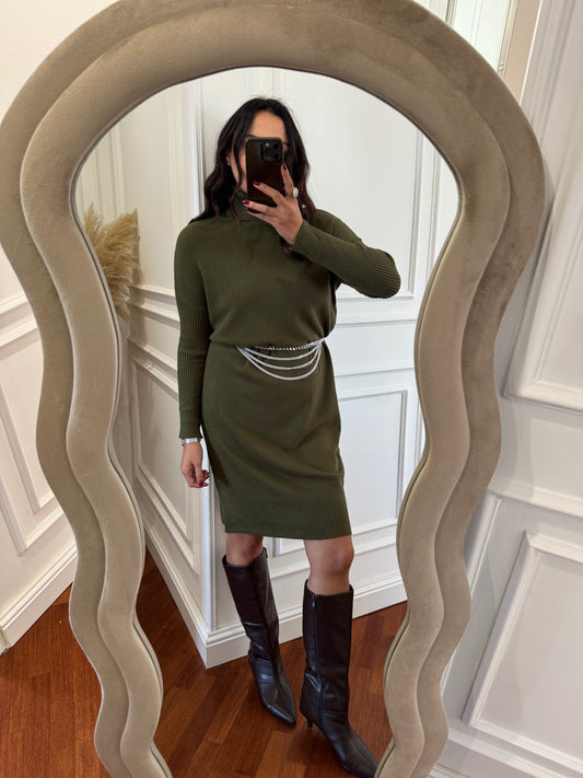 Abito longette in lana - verde