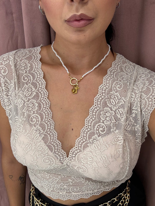 Bralette in pizzo - beige