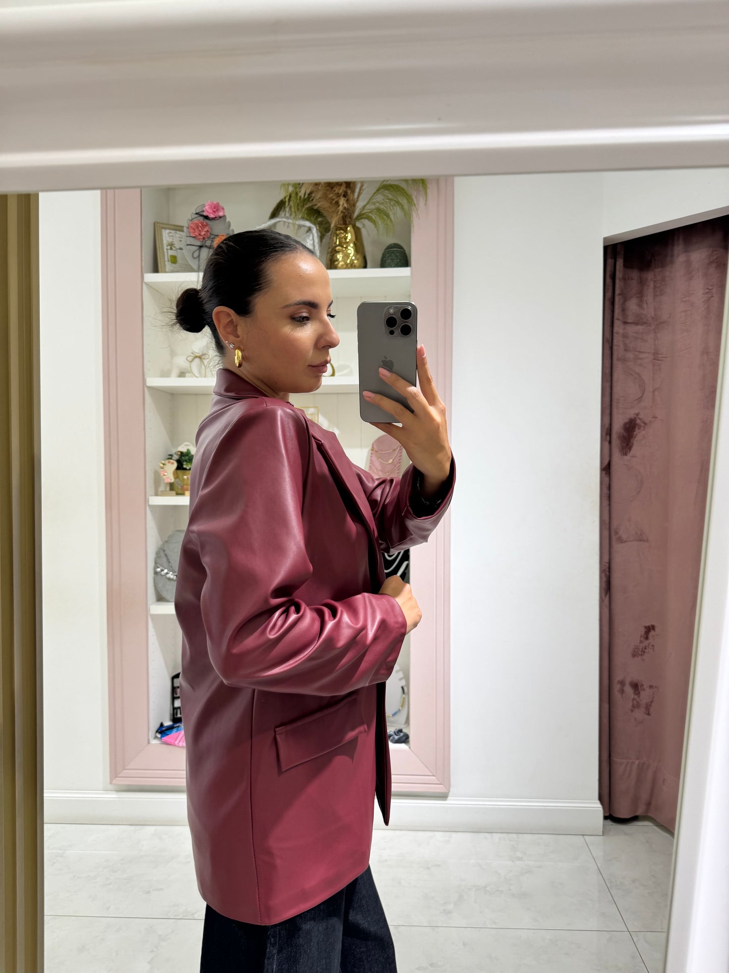 Blazer ecopelle - bordeaux