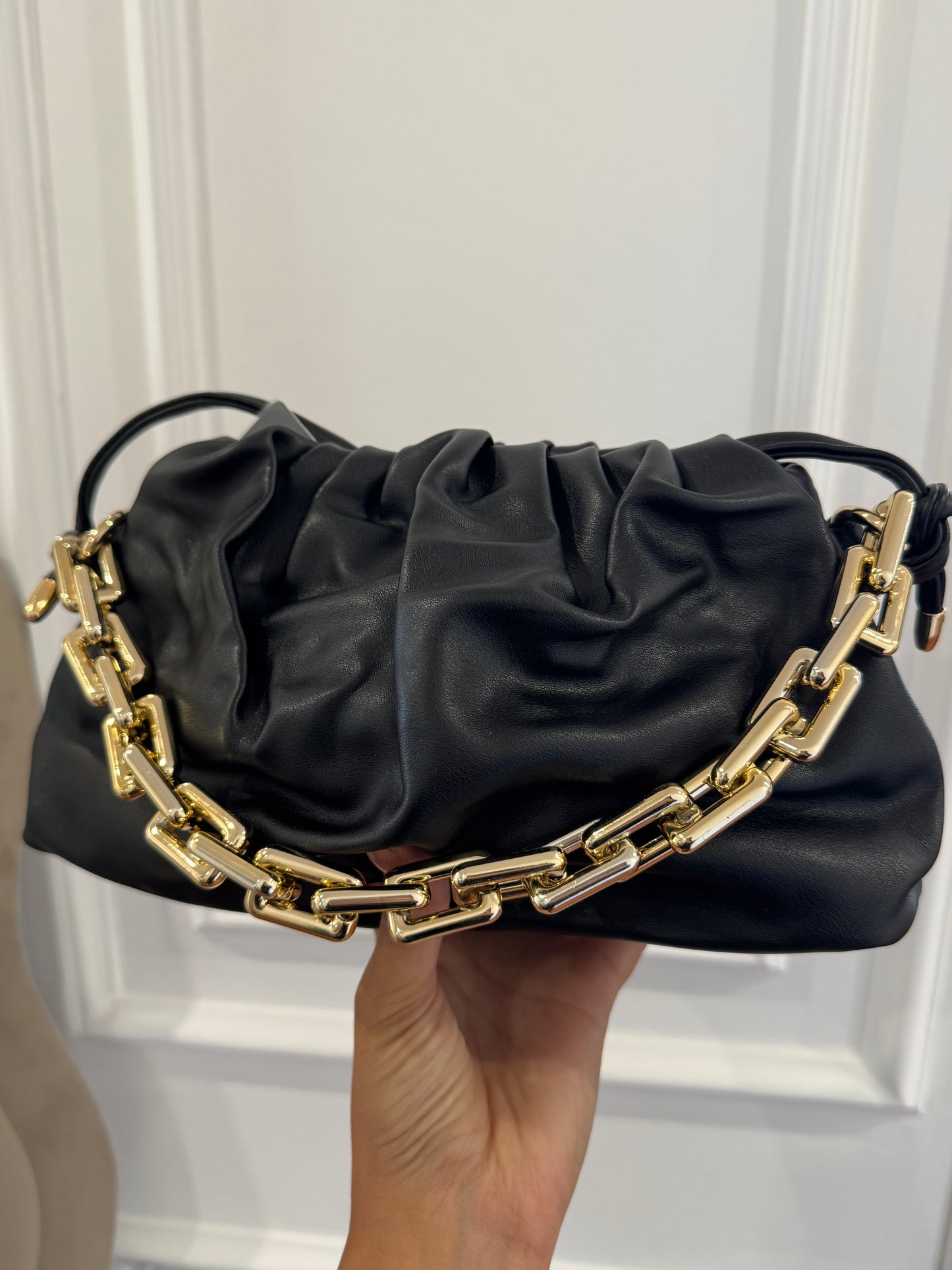 Clutch in ecopelle - nero