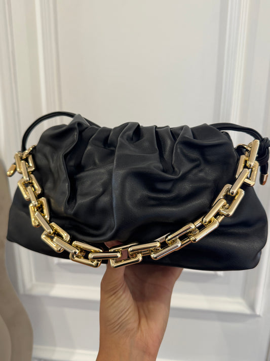 Clutch in ecopelle - nero