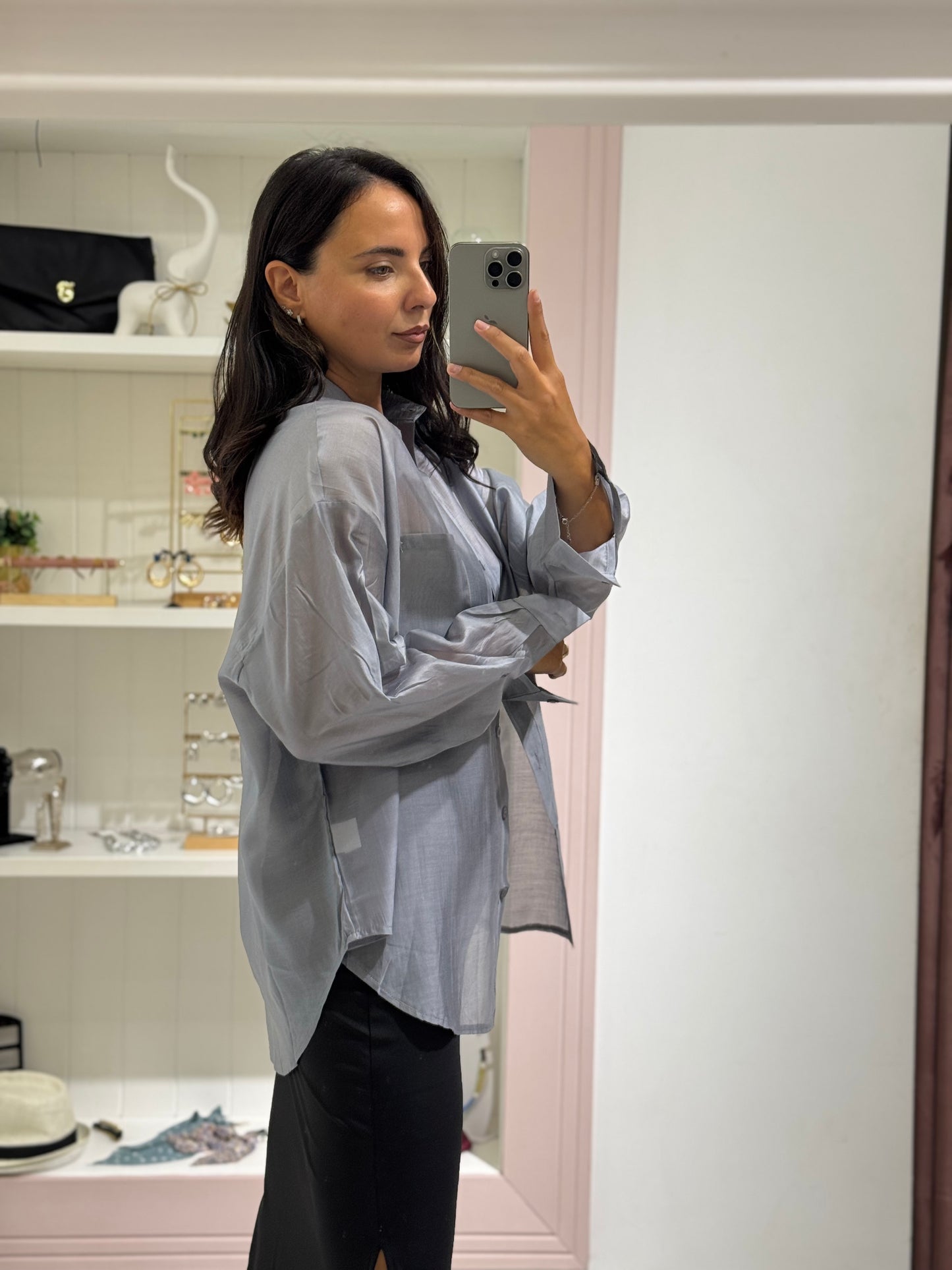 Camicia velata - grigio
