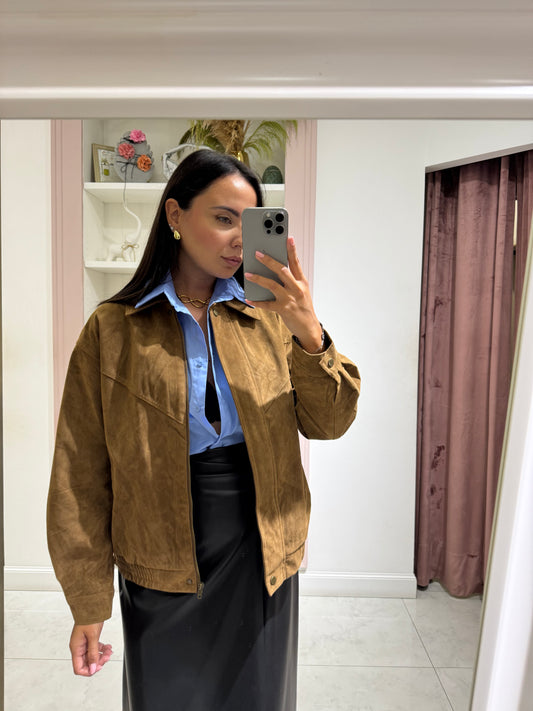 Bomber effetto camoscio - camel