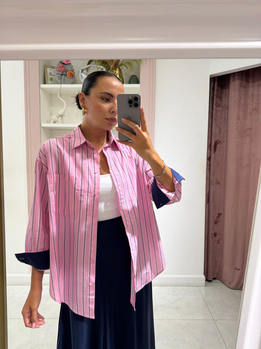Camicia mille righe - rosa