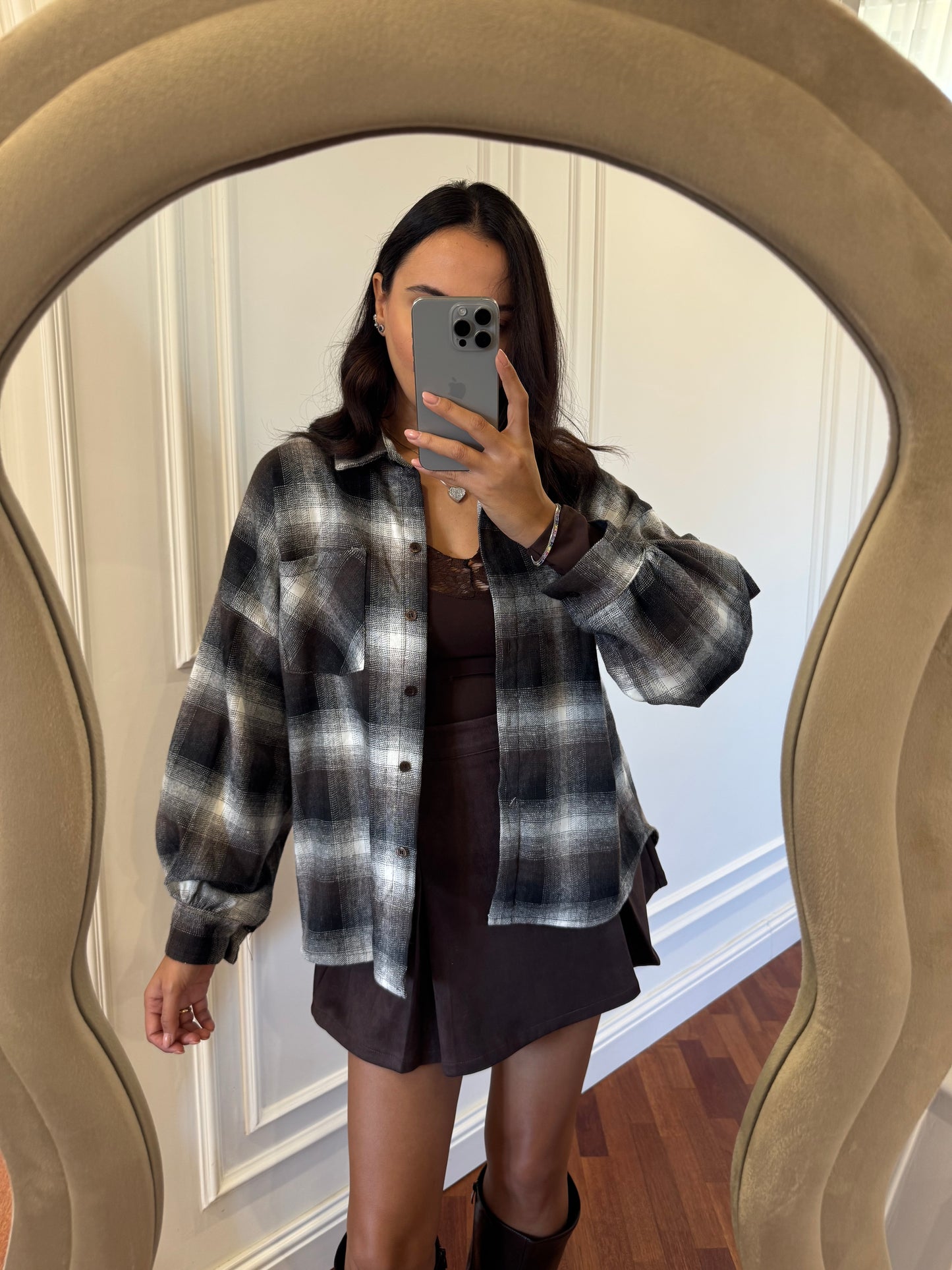 Maxi camicia flanella - fantasia check
