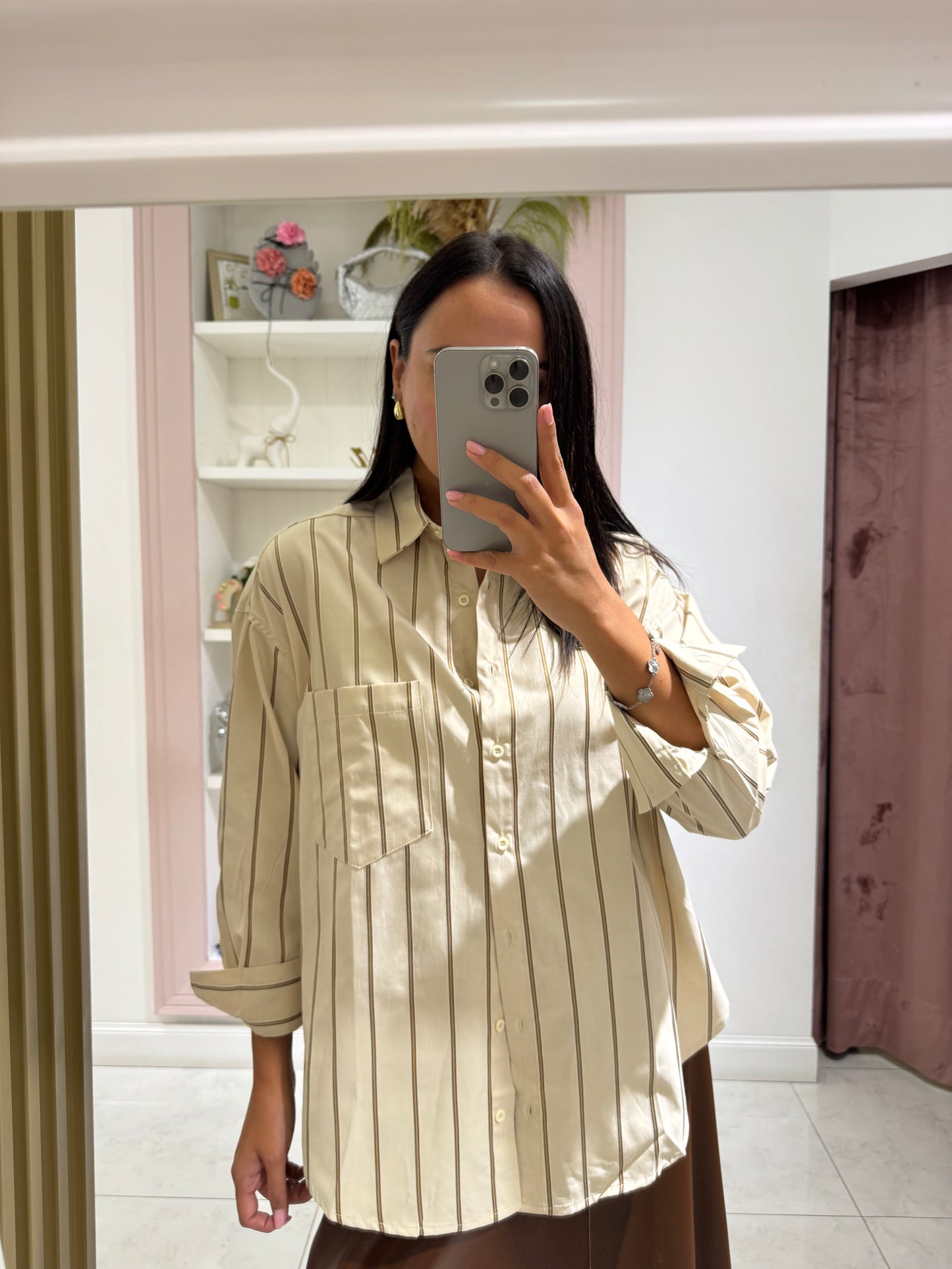 Camicia mille righe - marrone