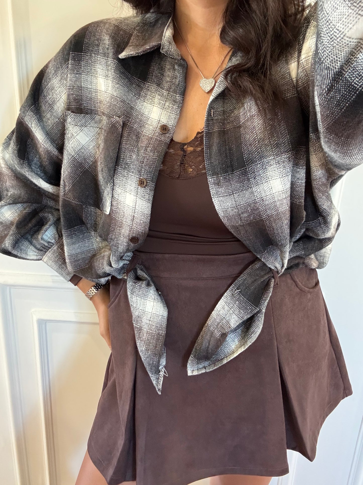 Maxi camicia flanella - fantasia check