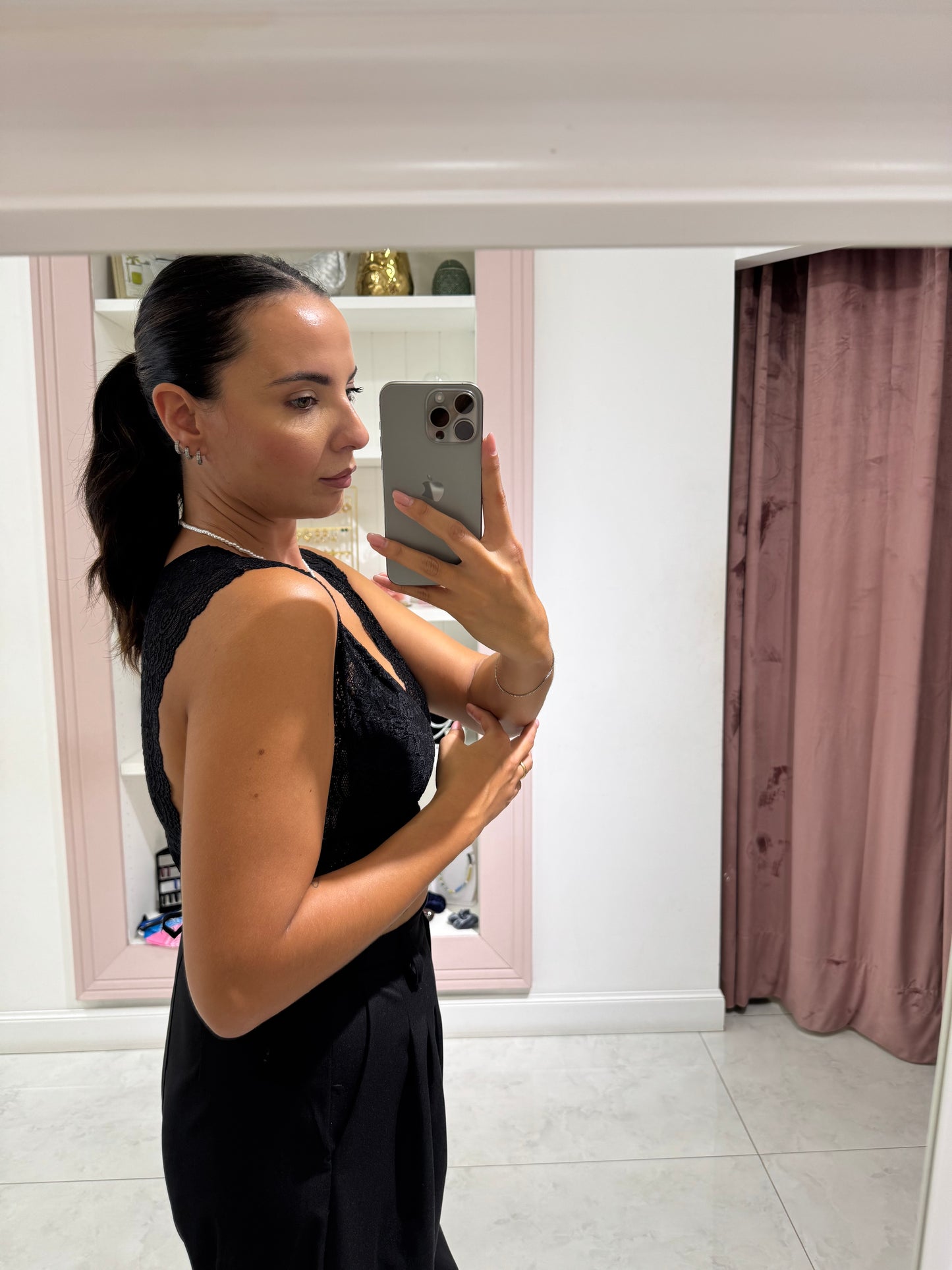 Bralette in pizzo - nero