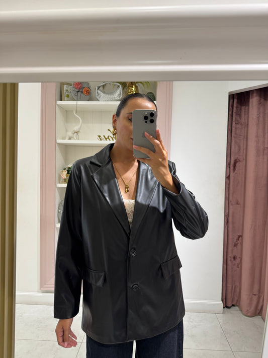 Blazer ecopelle - nero