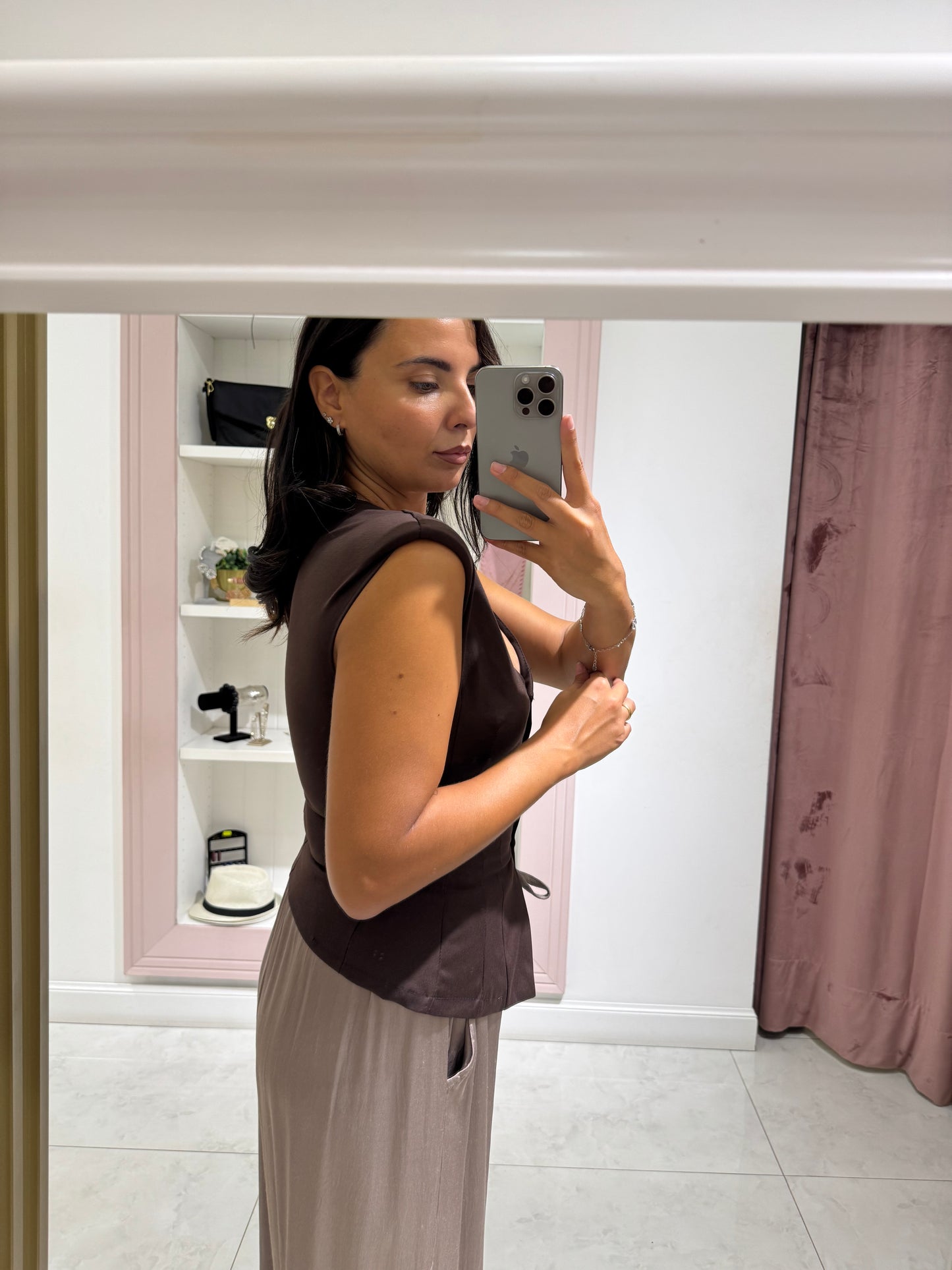 Gilet basic - marrone