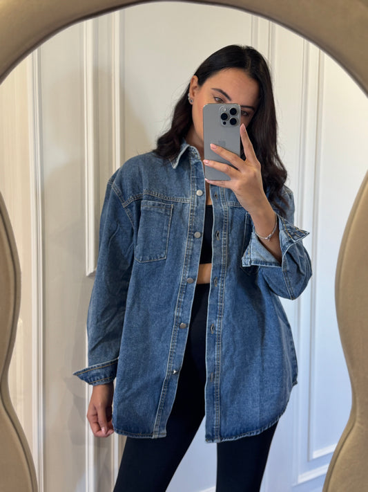 Maxi camicia denim