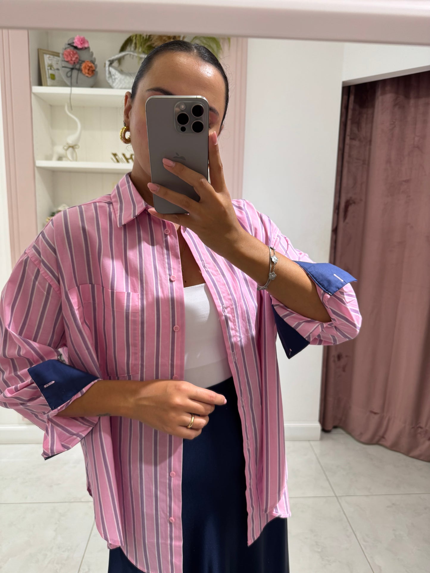 Camicia mille righe - rosa
