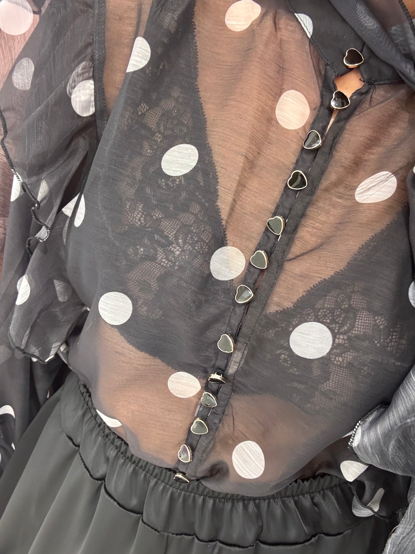Camicia a pois - nero