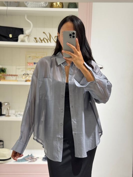 Camicia velata - grigio